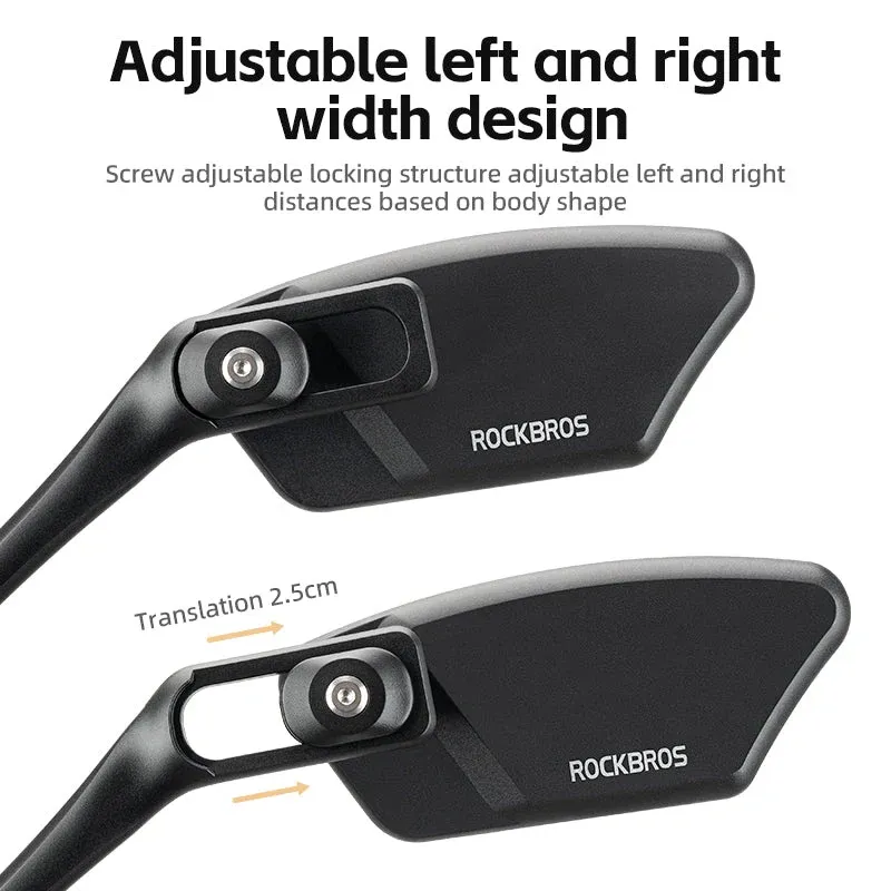 Rockbros HD Blast-Resistant All-round Angle Adjustable Retractable Right Mirror in Black-4