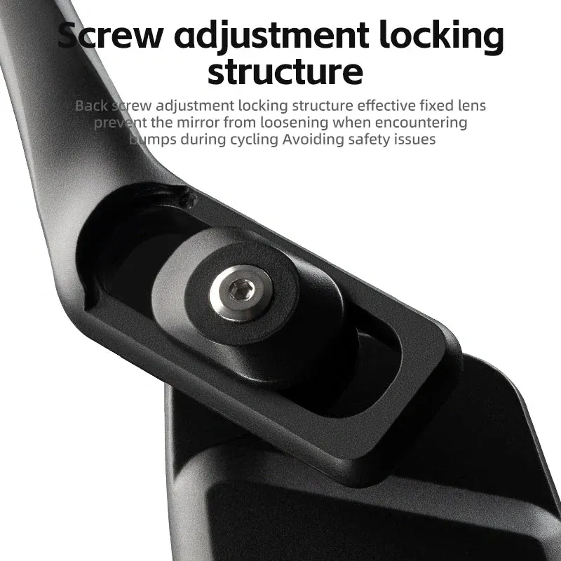 Rockbros HD Blast-Resistant All-round Angle Adjustable Retractable Right Mirror in Black-5