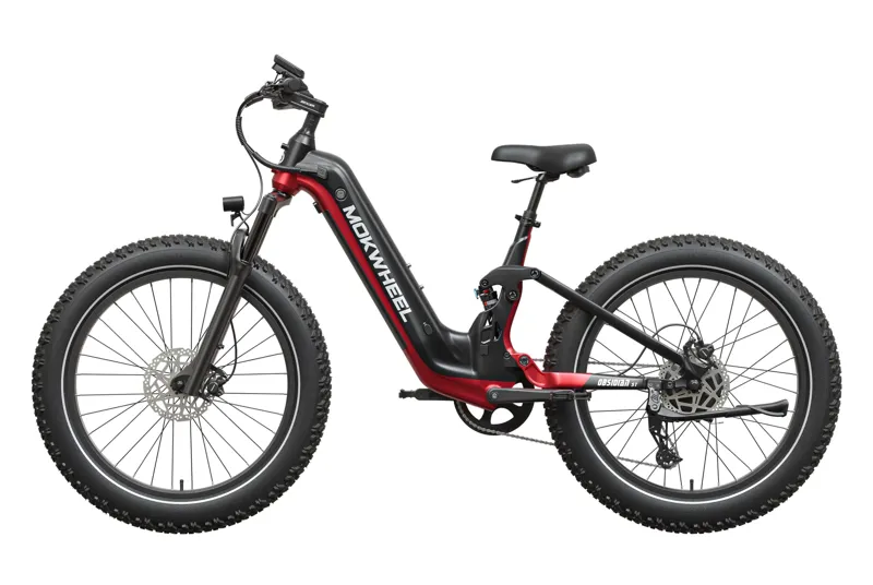 Mokwheel Obsidian 2.0 Full Suspension E-bike in Black/Red-2