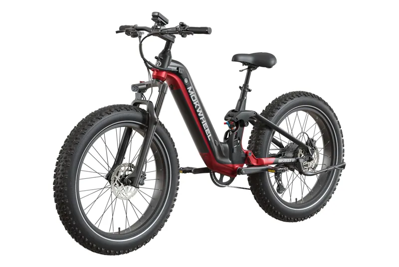 Mokwheel Obsidian 2.0 Full Suspension E-bike in Black/Red-4