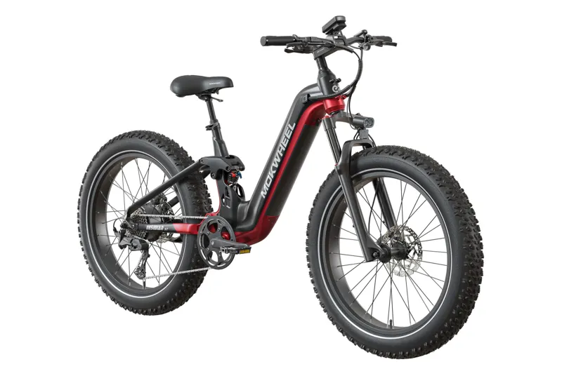 Mokwheel Obsidian 2.0 Full Suspension E-bike in Black/Red-3