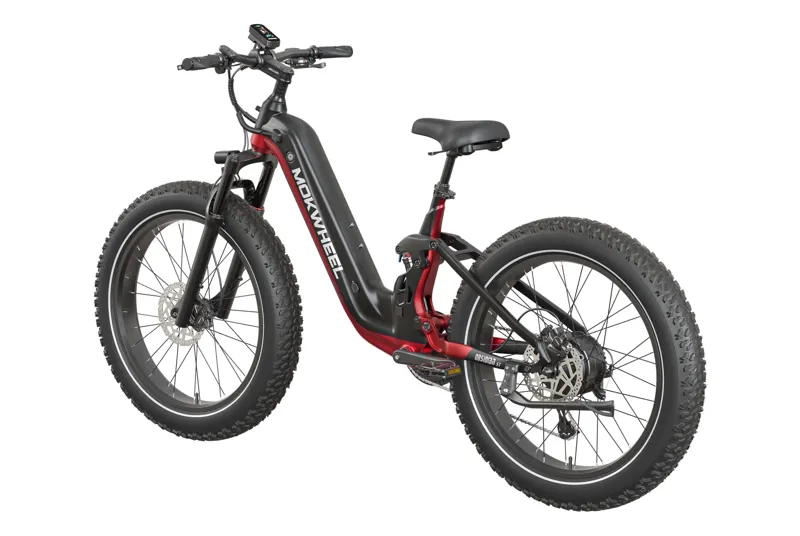 Mokwheel Obsidian 2.0 Full Suspension E-bike in Black/Red-5