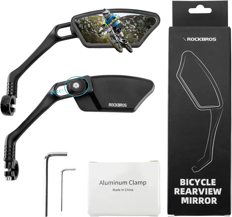Rockbros HD Blast-Resistant All-round Angle Adjustable Retractable Right Mirror in Black-1