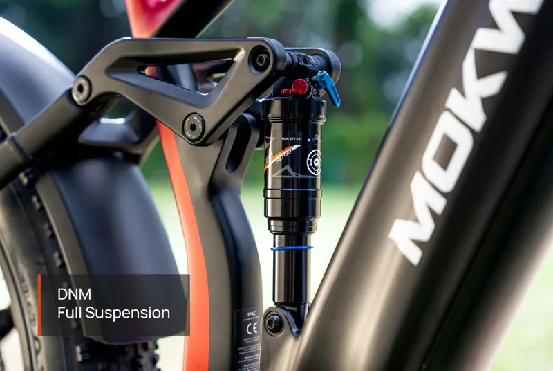Mokwheel Obsidian 2.0 Full Suspension E-bike in Black/Red-8