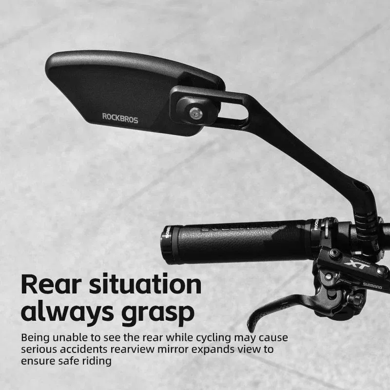 Rockbros HD Blast-Resistant All-round Angle Adjustable Retractable Right Mirror in Black-11