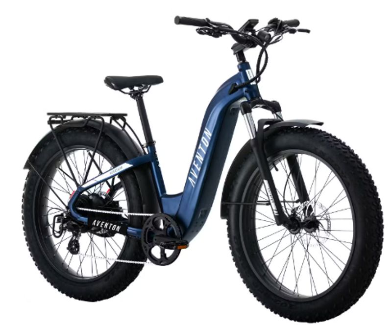 Aventon Aventure.2 Step-Through Fat Tire E-bike in Cobalt Blue-1