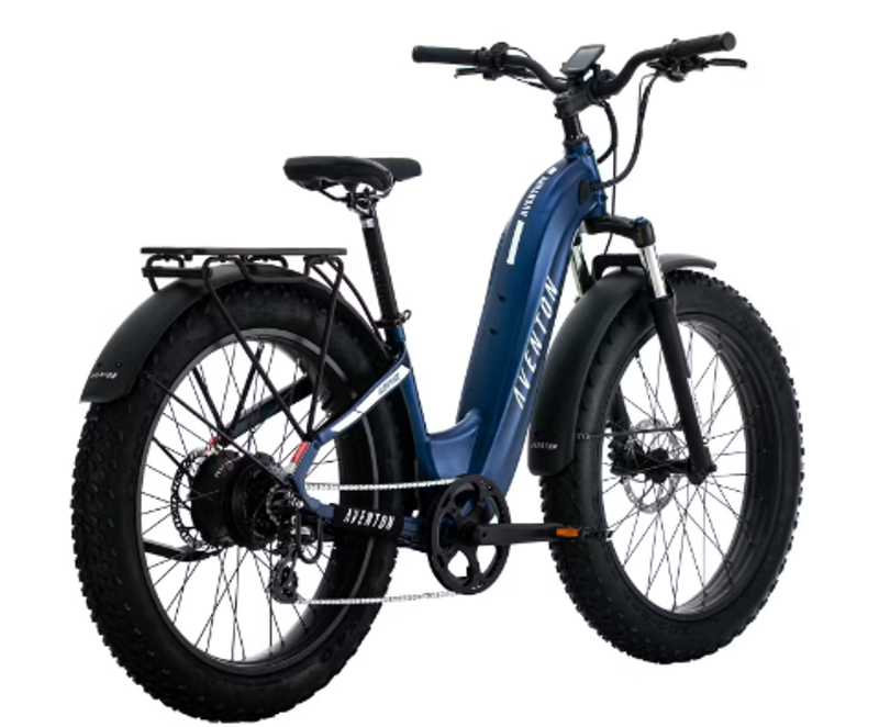 Aventon Aventure.2 Step-Through Fat Tire E-bike in Cobalt Blue-2