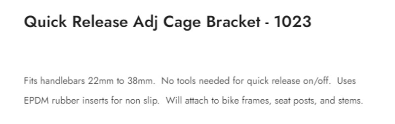 Quick Release Cage Strap Adapter  Bikase-1