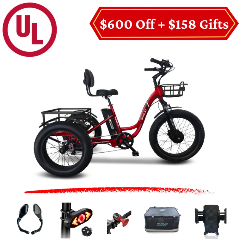 Emojo Caddy Pro Electric Trike in Red