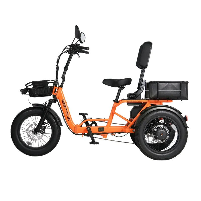Meetone Breeze 2.0 Full Suspension Folding Electric Trike in Orange-2