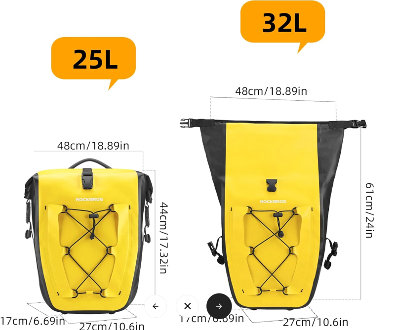 Waterproof Large Pannier Bag Yellow-4