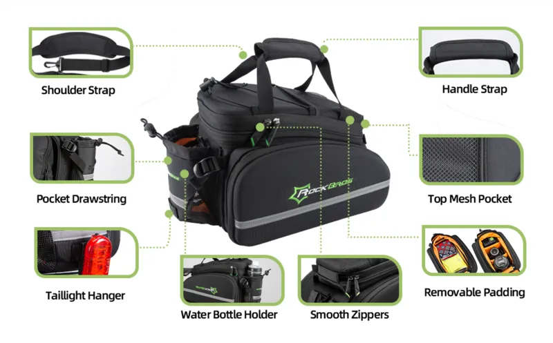 Trunk Bag - Waterproof Panniers 45L Large Capacity - Black Grey