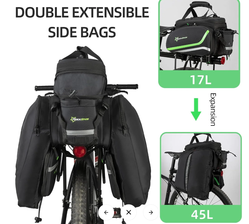 Trunk Bag - Waterproof Panniers 45L Large Capacity - Black Grey-3