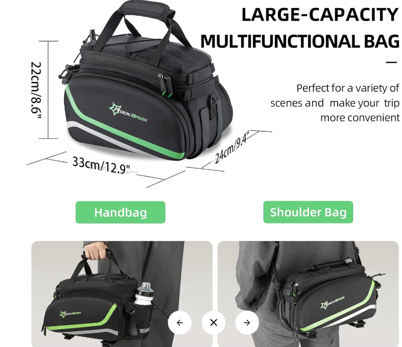 Trunk Bag - Waterproof Panniers 45L Large Capacity - Black Grey-7