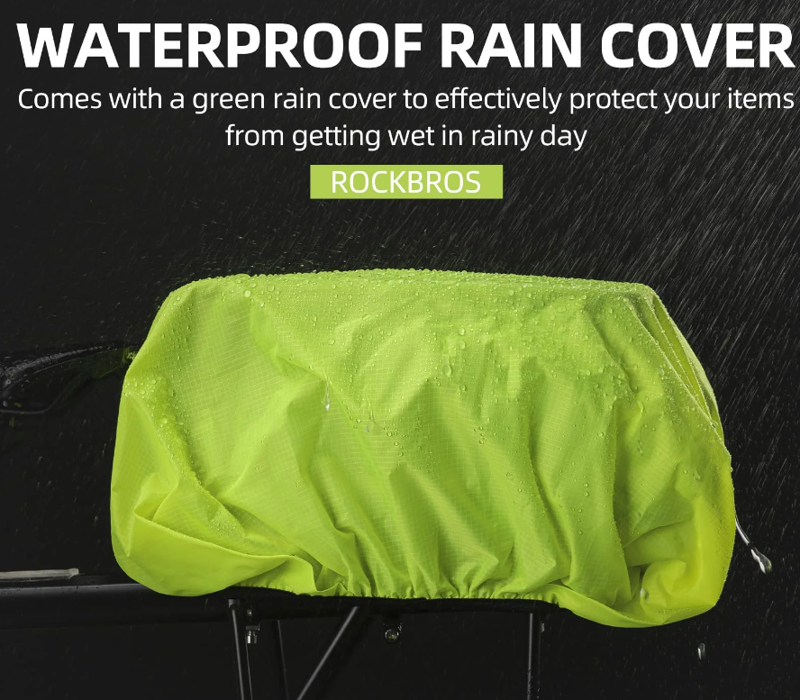 Trunk Bag - Green - Rear Rack Reflective Straps-7