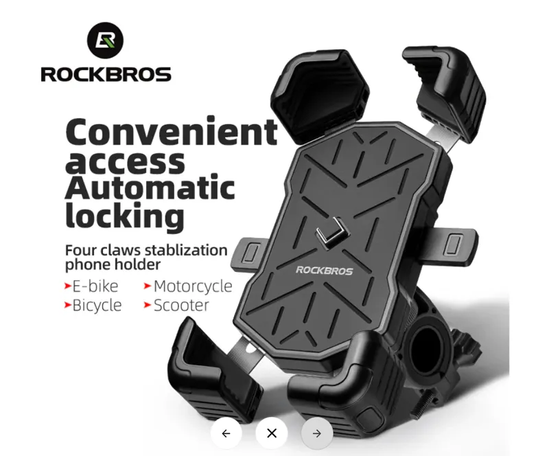 Phone Holder - Grey - Automatic Locking Quick Release