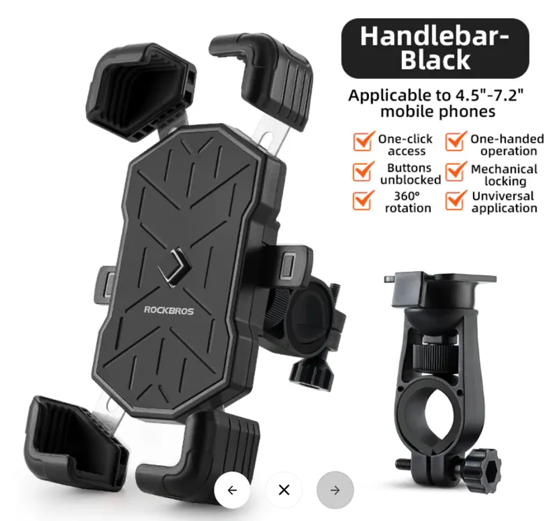 Phone Holder - Grey - Automatic Locking Quick Release-2