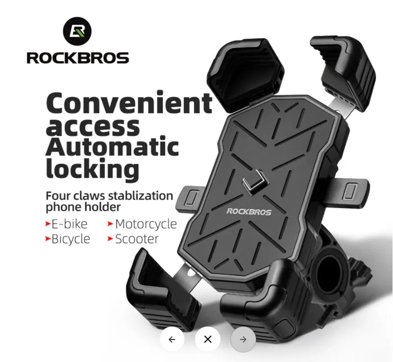 Phone Holder - Grey - Automatic Locking Quick Release-3