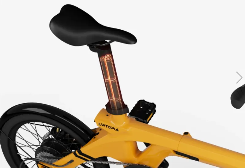 Urtopia Foldable Smart Carbon Fiber Ebike Saffron Yellow-5