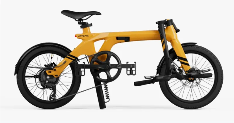 Urtopia Foldable Smart Carbon Fiber Ebike Saffron Yellow-2