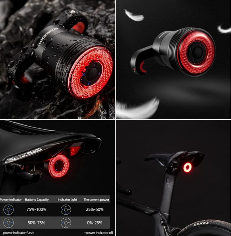 Tail Light Smart USB Rechargeable IPX6 Waterproof-5