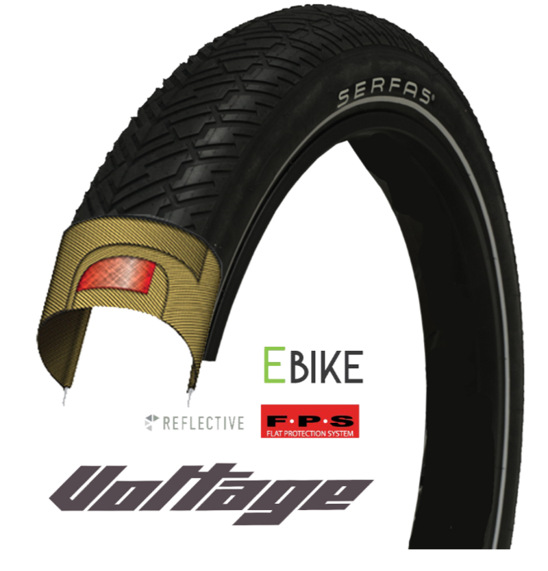 TIRES - E-Voltage W/Reflectrive Sidewall Fat Tires 26 x 4.0 - Serfas-1