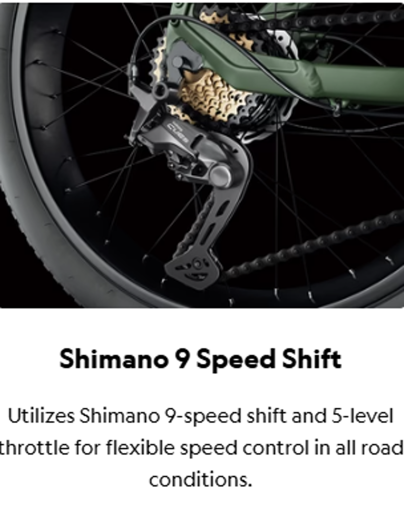 Birch Grolar AWD Hunting Electric Fat Tire Bike Jungle Green-13