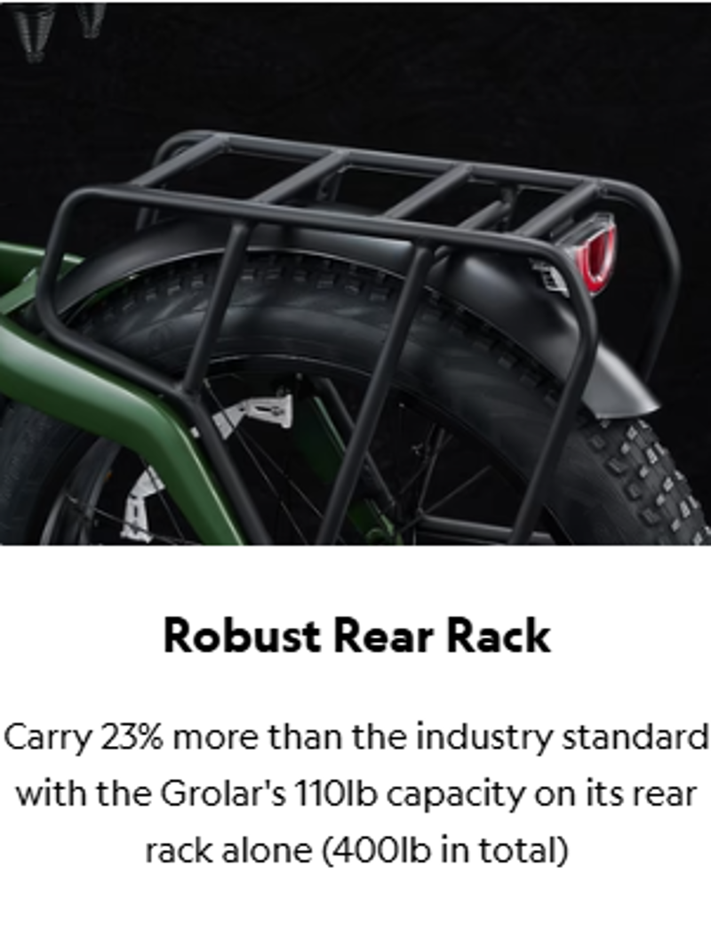 Birch Grolar AWD Hunting Electric Fat Tire Bike Midnight Black-13