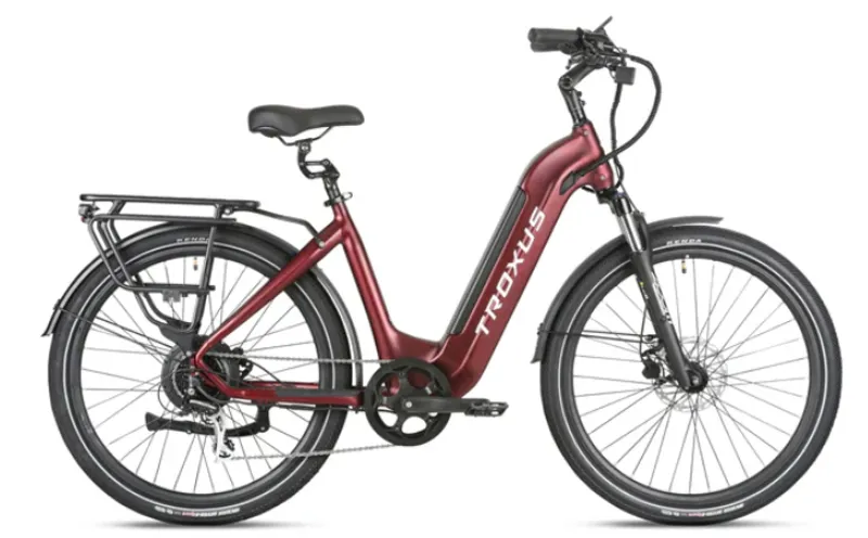 Troxus TRAX 1.0 Step-Thru Commuter 500W/15Ah in Matte Red