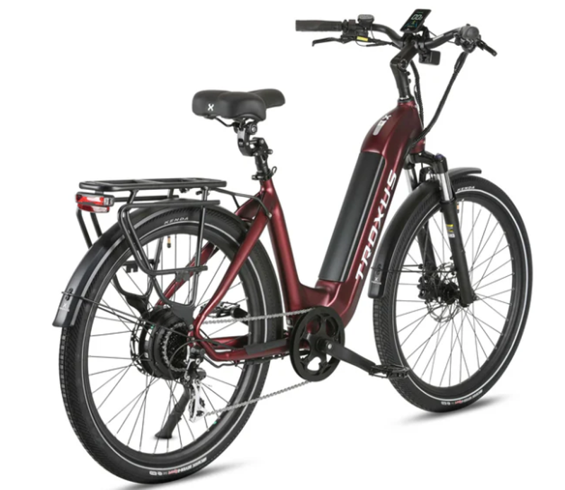Troxus TRAX 1.0 Step-Thru Commuter 500W/15Ah in Matte Red-3