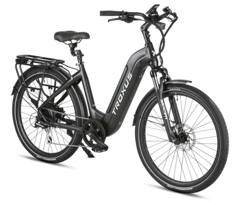 Troxus TRAX 1.0 Step-Thru Commuter 500W/15Ah in Matte Black-1