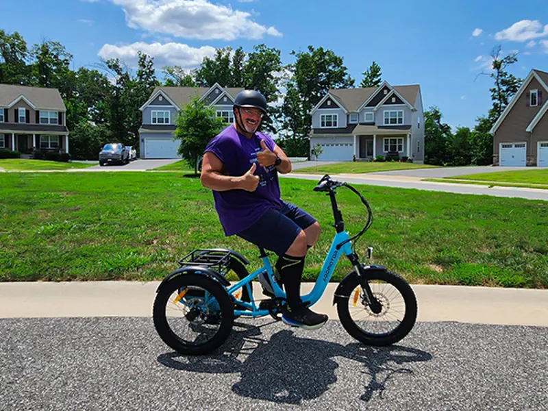 AddMotor CityTan M-315 Folding eTrike in Cyan-2