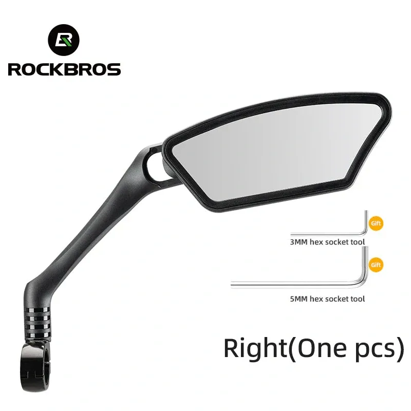 Rockbros HD Blast-Resistant All-round Angle Adjustable Retractable Right Mirror in Black