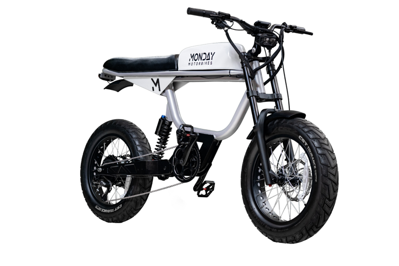 Monday Motorbikes Anza V4 1500W Electric Moped in White-2