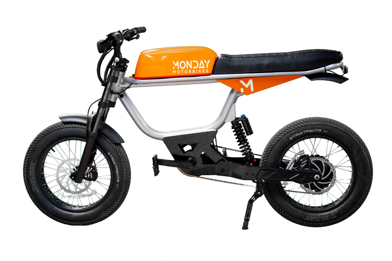 Monday Motorbikes Anza V4 750W Electric Bike in Orange