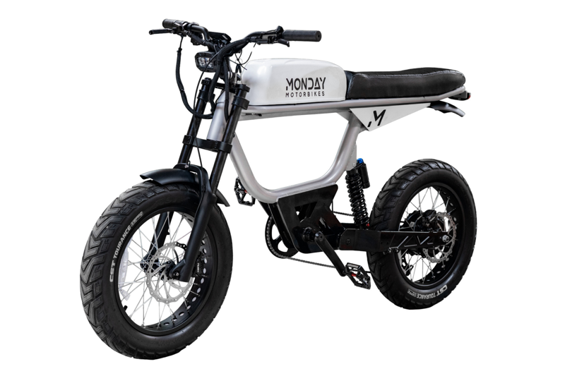 Monday Motorbikes Anza V4 750W Electric Bike in White-2