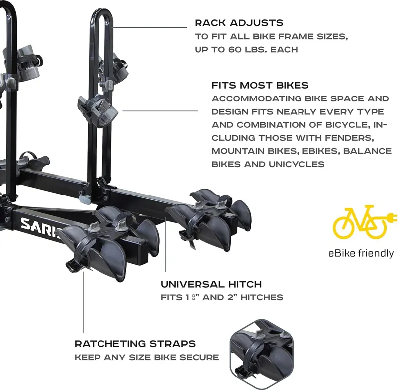 Saris Freedom 4 Bike Tray 2 Hitch Rack-5