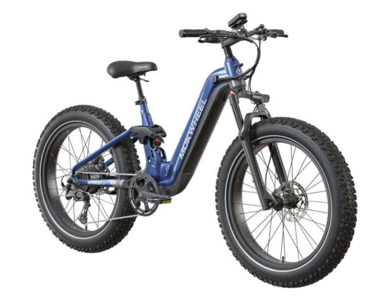 Mokwheel Obsidian 2.0 Full Suspension E-bike in Blue and Grey-2
