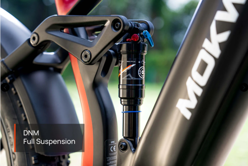 Mokwheel Obsidian 2.0 Full Suspension E-bike in Blue and Grey-7