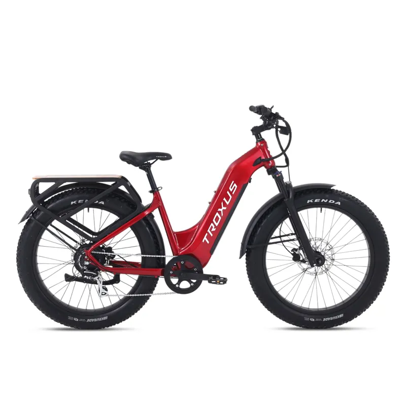 Troxus Explorer Plus Fat Tire Step-Thru E-Bike in Red