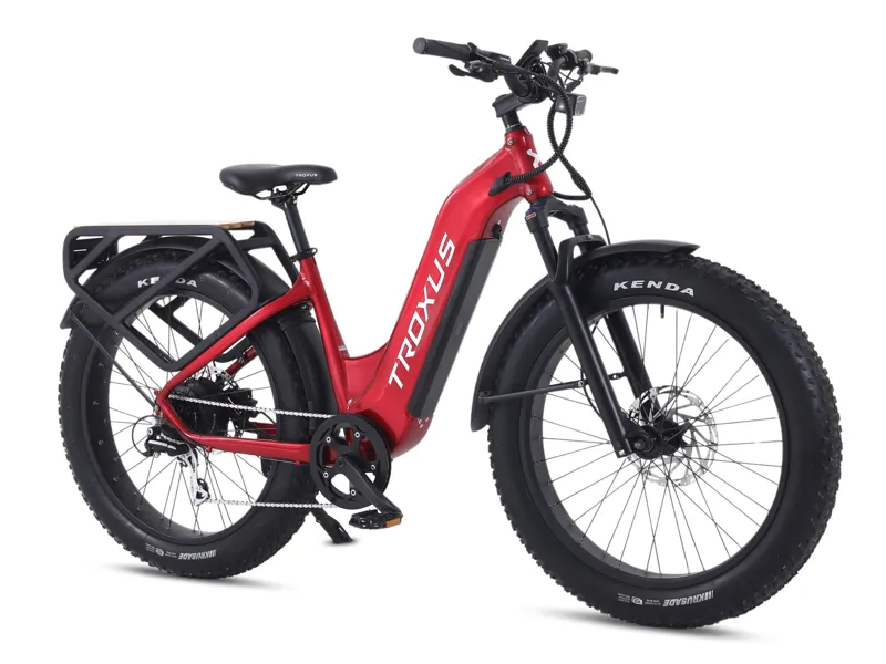 Troxus Explorer Plus Fat Tire Step-Thru E-Bike in Red-1