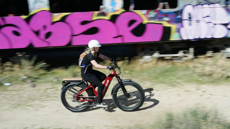 Troxus Explorer Plus Fat Tire Step-Thru E-Bike in Red-12