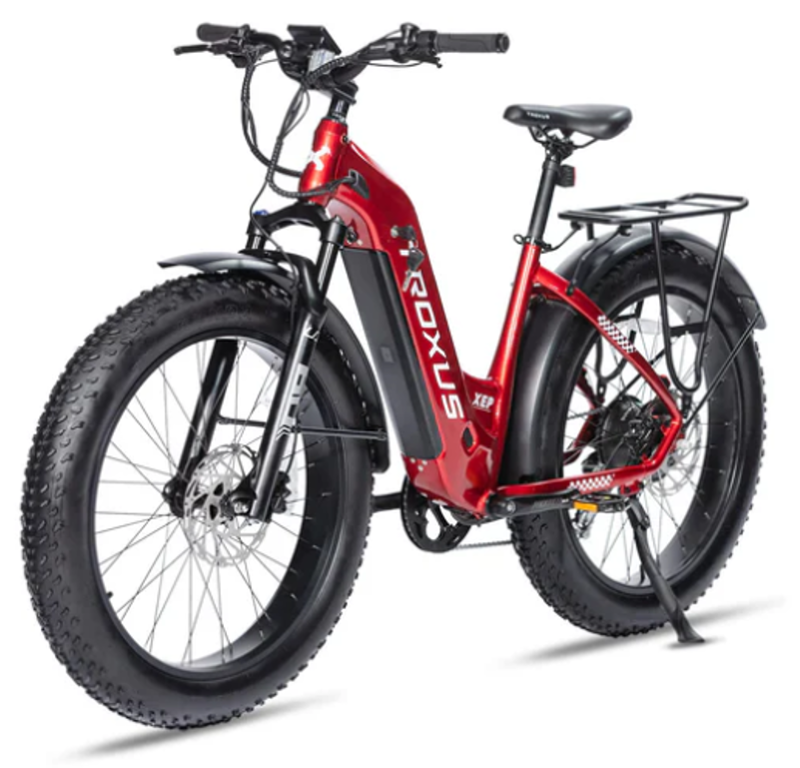 Troxus Explorer Plus Fat Tire Step-Thru E-Bike in Red-3
